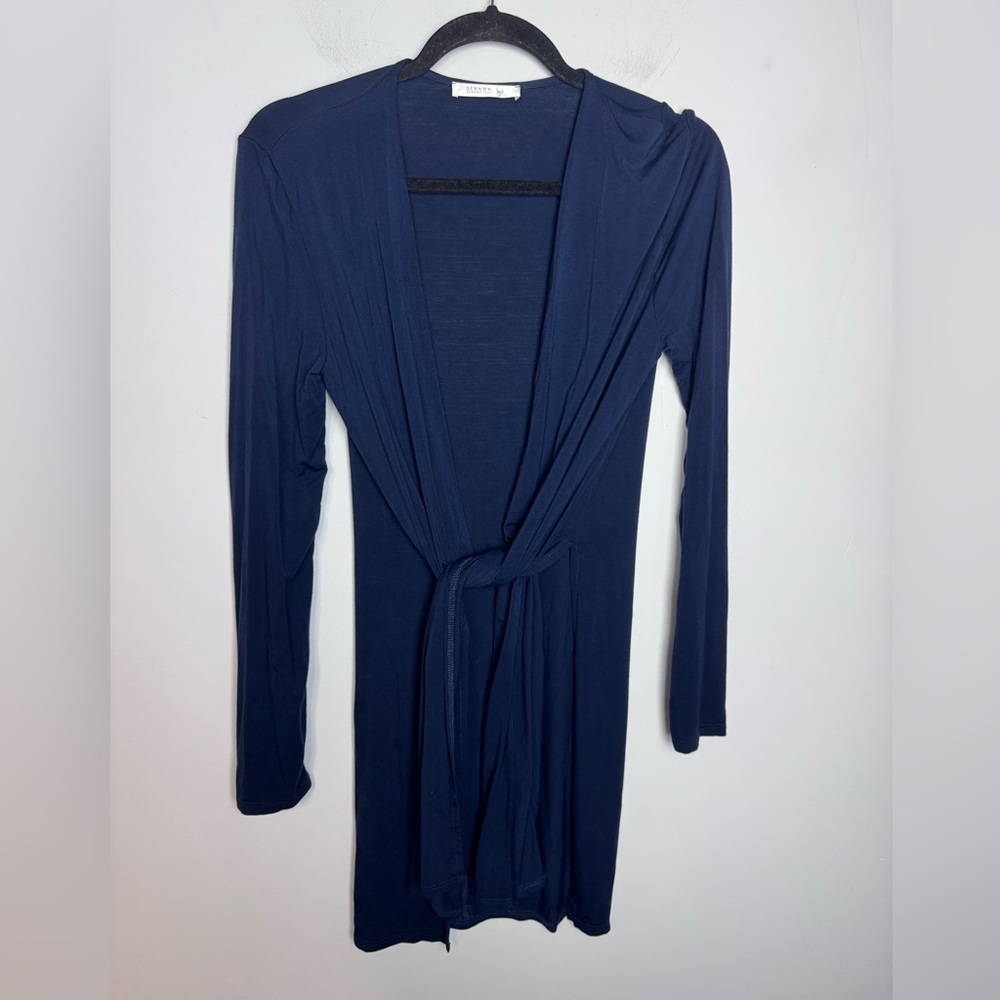 Sivana Bamboo Yoga Wrap Blue Open Cardigan Size Small - Picture 6 of 8